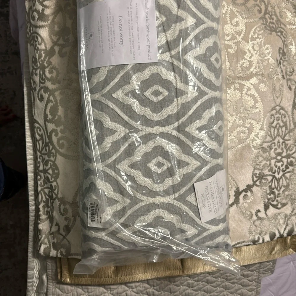 Levtex Home Gray Feather Filled    Decorative Pillow